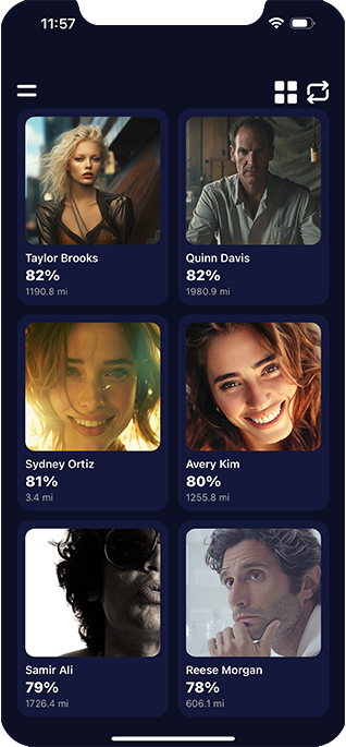 Compatiguru match grid